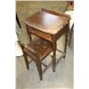 Image 1 : ANTIQUE TELEPHONE STAND WITH CHAIR