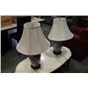 Image 2 : TWO FLOWER PATTERN TABLE LAMPS