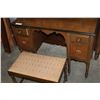 Image 2 : ANTIQUE WALNUT VANITY DRESSER WITH STOOL