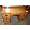 Image 2 : MAPLE DOUBLE PEDESTLE DESK WITH MIRROR