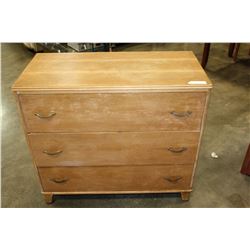 THREE DRAWER WOOD DRESSER