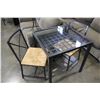 Image 1 : METAL GLASSTOP DINING TABLE AND TWO CHAIRS