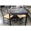 Image 2 : METAL GLASSTOP DINING TABLE AND TWO CHAIRS