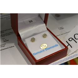 10KT YELLOW GOLD DIAMOND CLUSTER EARRINGS WITH APPRAISEL $1200.00