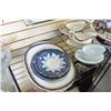Image 1 : TWO ANTIQUE PLATTERS ANTIQUE PLATES AND GRAVY BOATS