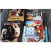 Image 2 : TOTE AND BOX OF DVDS AND CDS