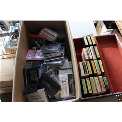 BOX OF TAPES AND 8 TRACKS