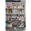 Image 2 : THREE TACKLE BOXES WITH CONTENTS AND TWO SMALL TOTES OF LURES