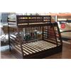 Image 1 : NEW HOME ELEGANCE TWIN AND FULL BUNK BED WITH UNDER BED STORAGE DRAWERS, RETAIL $1199