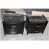 Image 2 : PAIR OF NEW BLACK 2 DRAWER GLASSTOP NIGHTSTANDS RETAIL $249 EACH
