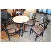 Image 1 : MARBLE AND CAST IRON PEDESTAL TABLE WITH 4 CHAIRS