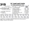 Image 1 : Lot - 315 - LC Declaration 1701