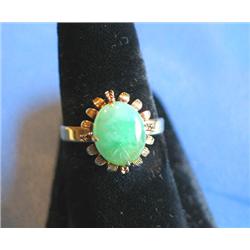 RING W/GREEN STONE (SIZE 7-1/4)