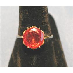 RING W/CITINE "LIKE" STONE, 10kyg (SIZE 10)