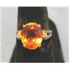 Image 1 : RING W/CITRINE & (2) DIAMONDS, 14kyg (SIZE 7)