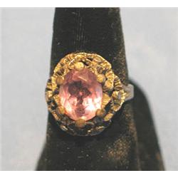 RING W/OVAL AMETHYST, STERLING (SIZE 5-3/4)