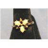 Image 1 : RING W/(3) OPALS & (3) DIAMONDS, 14kyg (SIZE 8)