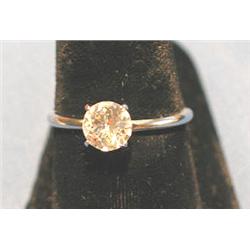 RING W/SOLITAIRE STONE (SIZE 8-1/4)