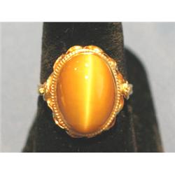 RING W/"GOLDISH" COLORED STONE (SIZE 7-3/4)
