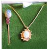 Image 1 : LOT, NECKLACE W/PENDANT & OPAL & STICK PIN