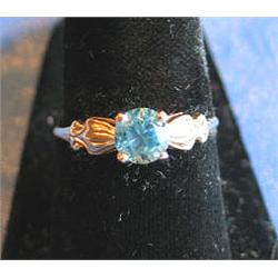 RING W/STONE, 10kyg (SIZE 8-1/2)