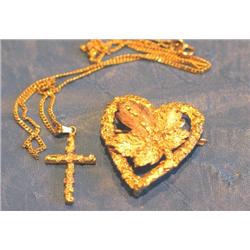 BLACK HILLS GOLD PIN W/ NECKLACE & CROSS