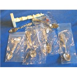 LOT, MINIATURE SPOONS & CARVING