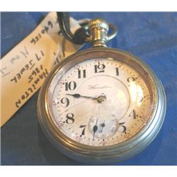 1865 HAMILTON POCKET WATCH, 17 JEWEL (LENS CR