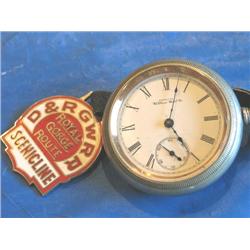 WALTHAM POCKET WATCH W/D&RGW RR TAG