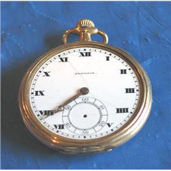 HAMILTON POCKET WATCH, 17 JEWEL (NO LENS)