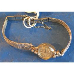 LADIES WATCH W/(6) DIAMONDS, 17 JEWELS (NOT R