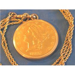 1897 $20 GOLD COIN PENDANT