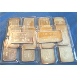 LOT, (14) 1 OZ. SILVER BARS