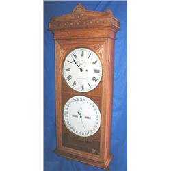 SETH THOMAS ANTIQUE WALL CLOCK W/CALENDAR *WE