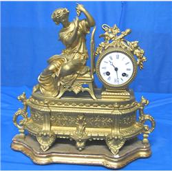 MANTEL CLOCK "WOMAN ON CHAIR"