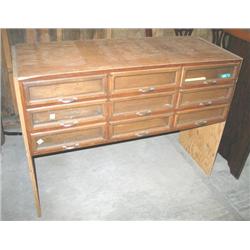 WATCHMAKERS WORK BENCH W/TOOLS & PARTS INSIDE