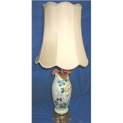 36-1/2" HAND PAINTED PORCELAIN TABLE LAMP