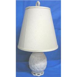 22-1/2" "IVY" PATTERN WHITE GLASS TABLE LAMP