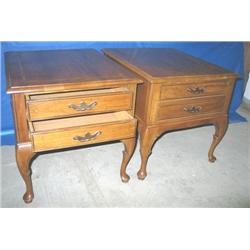 SET OF 23"HX22"WX27"L 2-DRAWER WOOD END TABLE