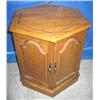 Image 1 : 2', 2-DOOR PENTAGON END TABLE (W/ANTIQUE WALN