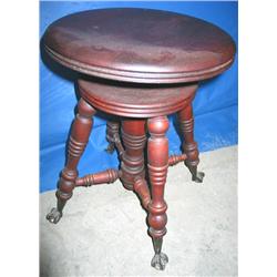 CLAW FEET SWIVEL TOP WOOD STOOL *WE WILL NOT