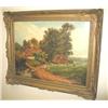 Image 1 : W. WAKEFIELD 23"X28" FARM SCENE PAINTING ON C