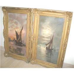 W. GRANT SET OF 17-1/2"X29-1/2" BOAT SCENES P