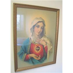 16-1/2"X19-1/2" VIRGIN MARY FRAMED PRINT