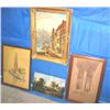 Image 1 : LOT, (4) FRAMED PAINTINGS & DRAWINGS