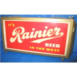 LIGHTED SIGN: "IT'S RAINIER BEER IN THE WEST"