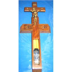 "SICK CALL SET" WOOD CRUCIFIX