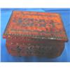 Image 1 : 4-1/2"H HAND CARVED WOOD BOX W/KEY