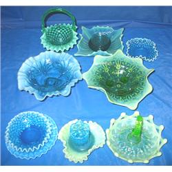 LOT, CARNIVALWARE (BLUE & GREEN) 13-PC