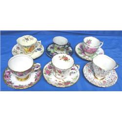 LOT, TEACUP COLLECTION W/ SAUCERS (6)
